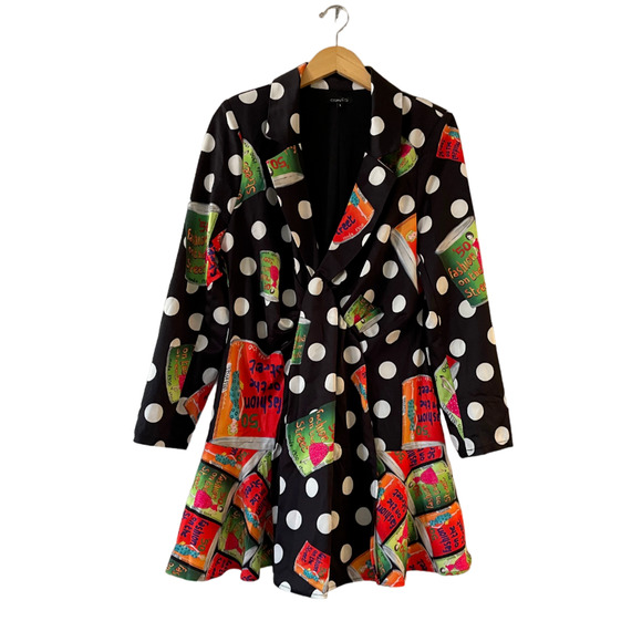 Polka Dot Mini Dress with Colorful Accents - Picture 1 of 9